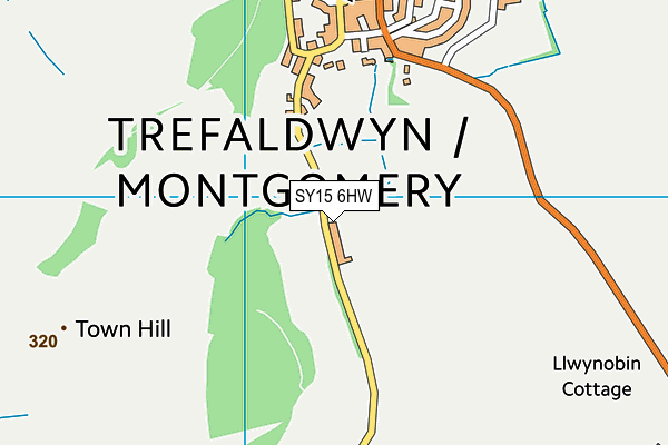 SY15 6HW map - OS VectorMap District (Ordnance Survey)