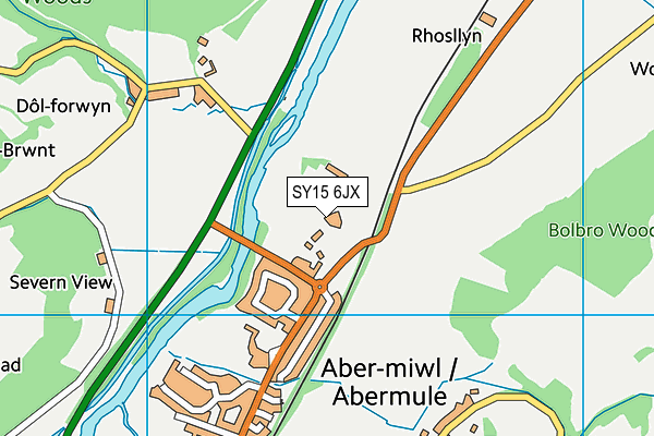 SY15 6JX map - OS VectorMap District (Ordnance Survey)