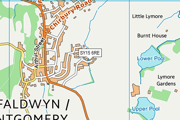 SY15 6RE map - OS VectorMap District (Ordnance Survey)