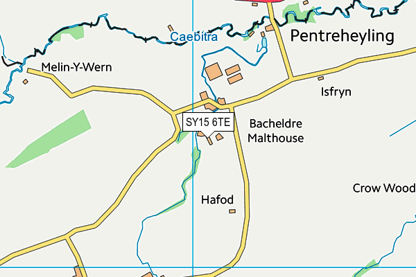 SY15 6TE map - OS VectorMap District (Ordnance Survey)