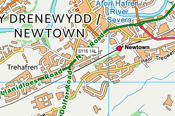 SY16 1AL map - OS VectorMap District (Ordnance Survey)