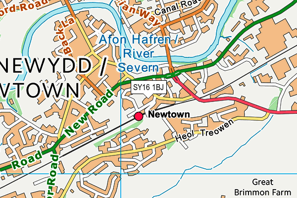 SY16 1BJ map - OS VectorMap District (Ordnance Survey)