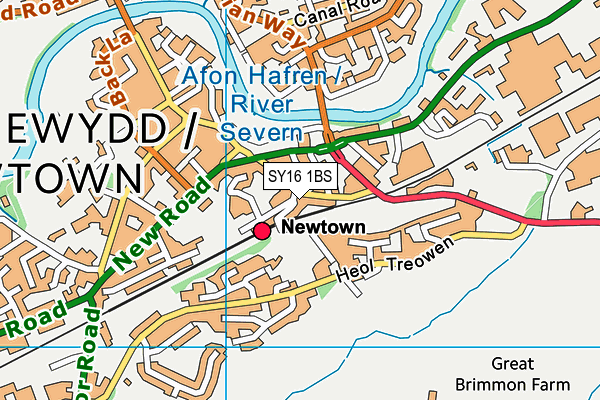 SY16 1BS map - OS VectorMap District (Ordnance Survey)