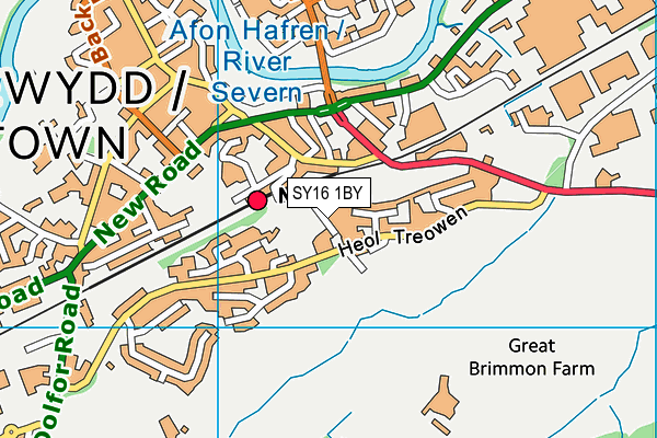 SY16 1BY map - OS VectorMap District (Ordnance Survey)