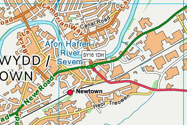 SY16 1DH map - OS VectorMap District (Ordnance Survey)