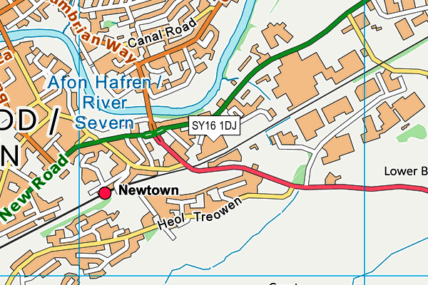 SY16 1DJ map - OS VectorMap District (Ordnance Survey)