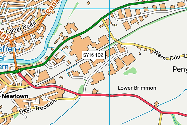 SY16 1DZ map - OS VectorMap District (Ordnance Survey)