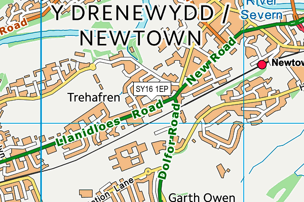 SY16 1EP map - OS VectorMap District (Ordnance Survey)