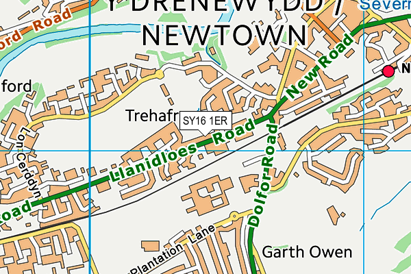 SY16 1ER map - OS VectorMap District (Ordnance Survey)