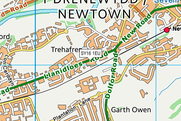 SY16 1EU map - OS VectorMap District (Ordnance Survey)