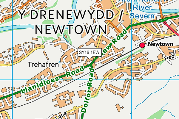 SY16 1EW map - OS VectorMap District (Ordnance Survey)