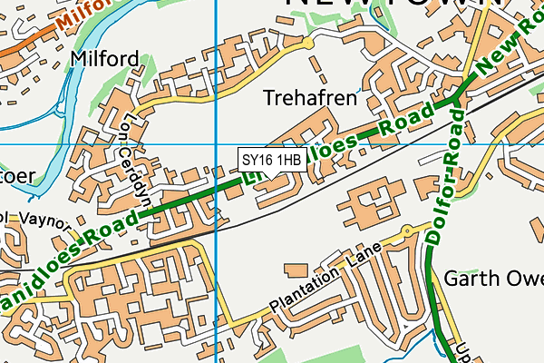 SY16 1HB map - OS VectorMap District (Ordnance Survey)