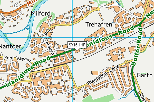 SY16 1HF map - OS VectorMap District (Ordnance Survey)
