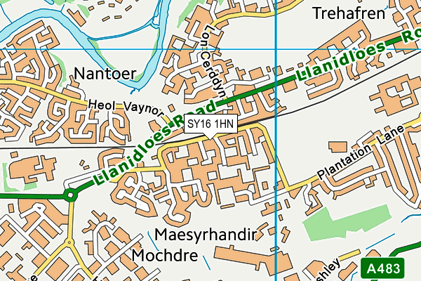 SY16 1HN map - OS VectorMap District (Ordnance Survey)