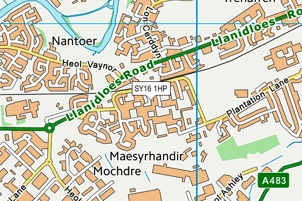 SY16 1HP map - OS VectorMap District (Ordnance Survey)