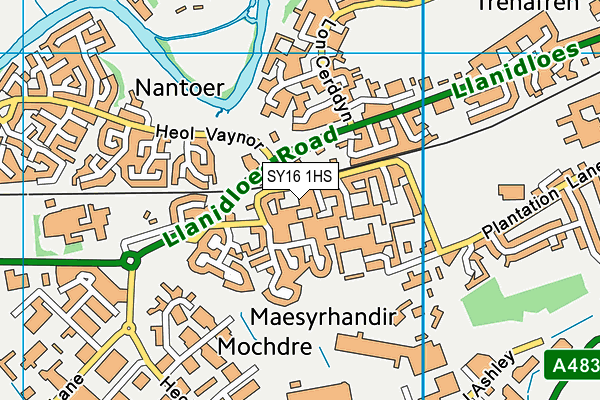 SY16 1HS map - OS VectorMap District (Ordnance Survey)