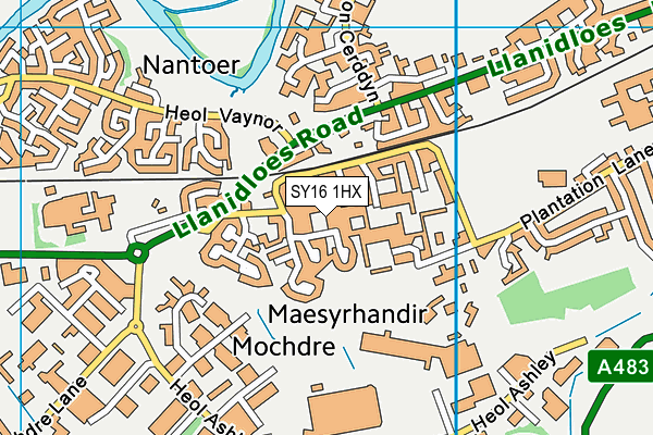 SY16 1HX map - OS VectorMap District (Ordnance Survey)