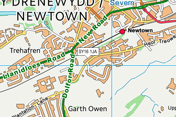 SY16 1JA map - OS VectorMap District (Ordnance Survey)