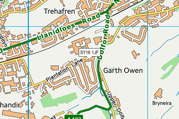 SY16 1JF map - OS VectorMap District (Ordnance Survey)