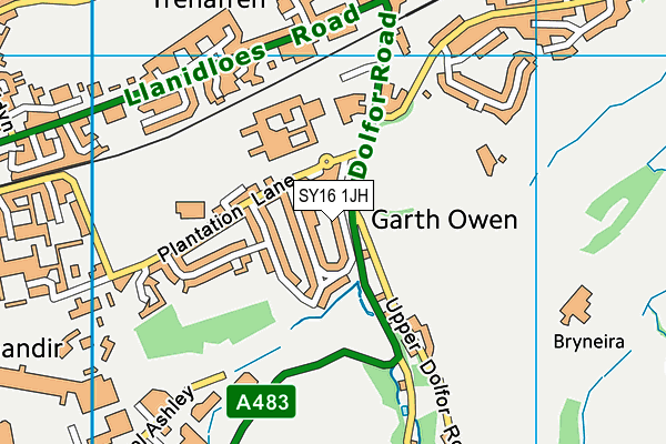 SY16 1JH map - OS VectorMap District (Ordnance Survey)