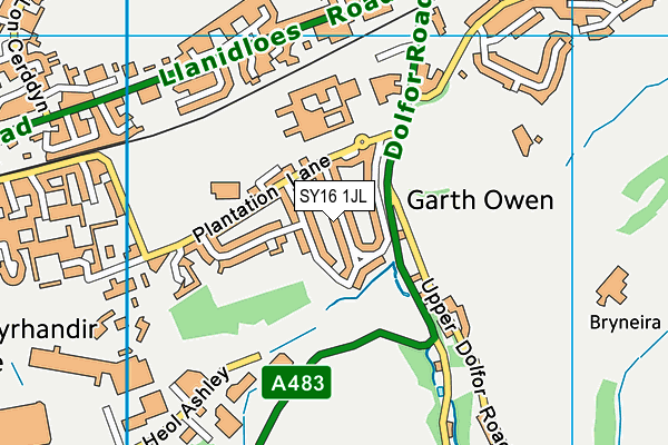 SY16 1JL map - OS VectorMap District (Ordnance Survey)