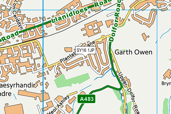 SY16 1JP map - OS VectorMap District (Ordnance Survey)