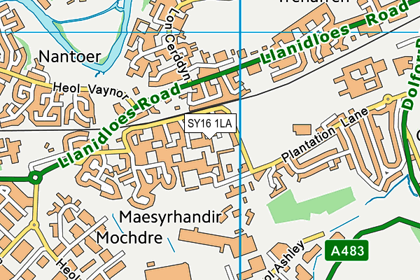 SY16 1LA map - OS VectorMap District (Ordnance Survey)