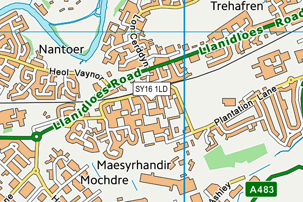 SY16 1LD map - OS VectorMap District (Ordnance Survey)