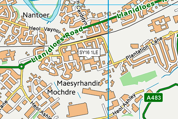 SY16 1LE map - OS VectorMap District (Ordnance Survey)