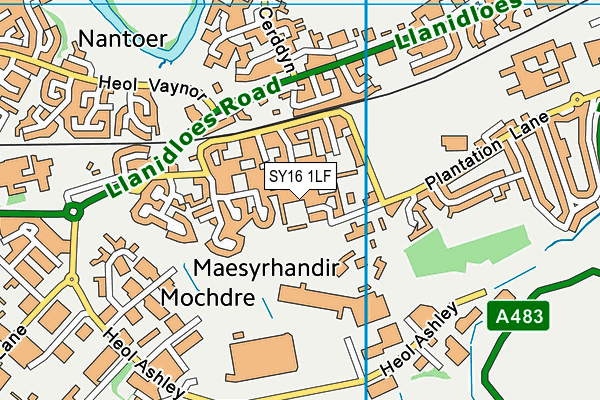 SY16 1LF map - OS VectorMap District (Ordnance Survey)