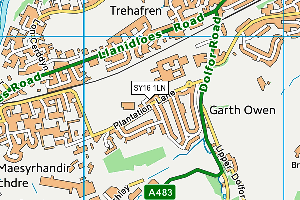 SY16 1LN map - OS VectorMap District (Ordnance Survey)