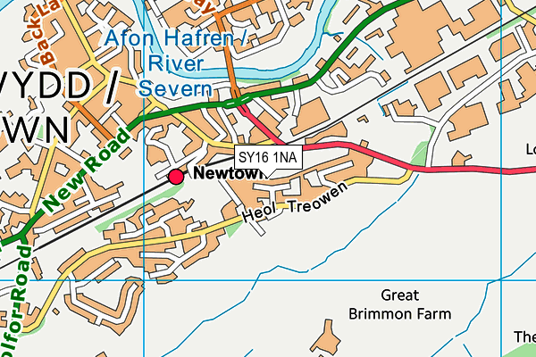 SY16 1NA map - OS VectorMap District (Ordnance Survey)