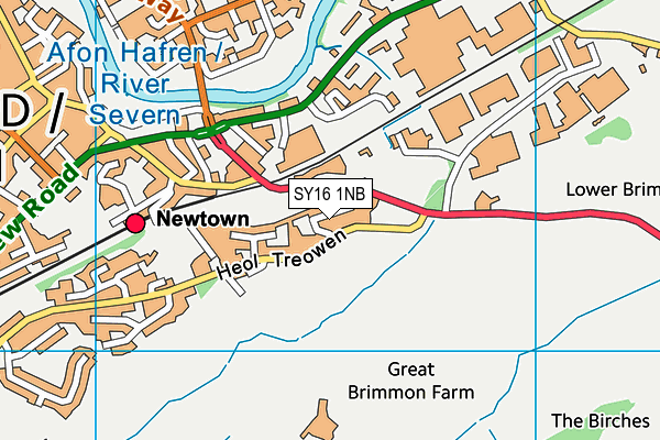 SY16 1NB map - OS VectorMap District (Ordnance Survey)