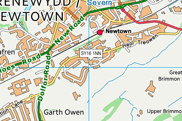 SY16 1NN map - OS VectorMap District (Ordnance Survey)