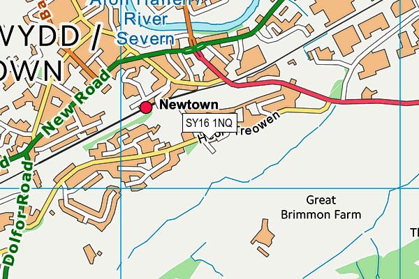 SY16 1NQ map - OS VectorMap District (Ordnance Survey)