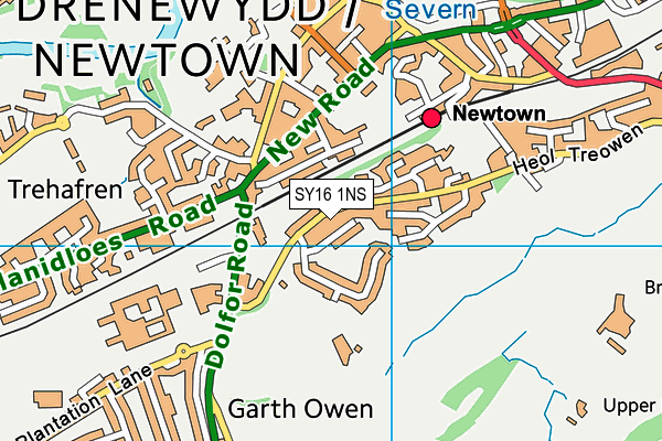 SY16 1NS map - OS VectorMap District (Ordnance Survey)