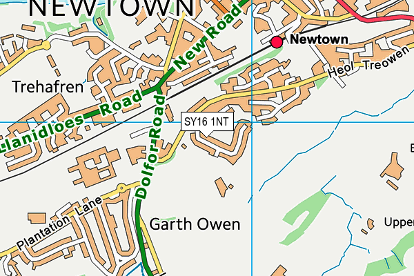 SY16 1NT map - OS VectorMap District (Ordnance Survey)