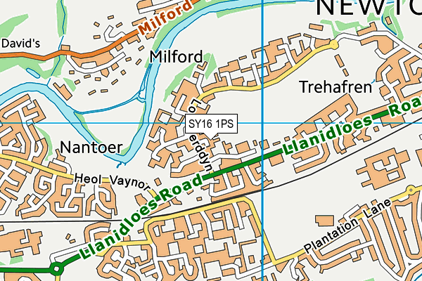 SY16 1PS map - OS VectorMap District (Ordnance Survey)