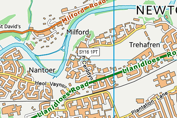 SY16 1PT map - OS VectorMap District (Ordnance Survey)