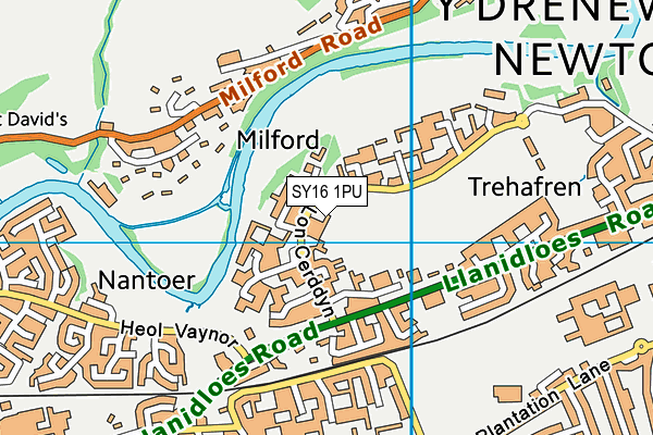 SY16 1PU map - OS VectorMap District (Ordnance Survey)