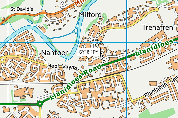 SY16 1PY map - OS VectorMap District (Ordnance Survey)