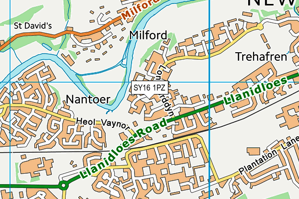 SY16 1PZ map - OS VectorMap District (Ordnance Survey)