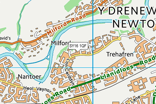 SY16 1QF map - OS VectorMap District (Ordnance Survey)