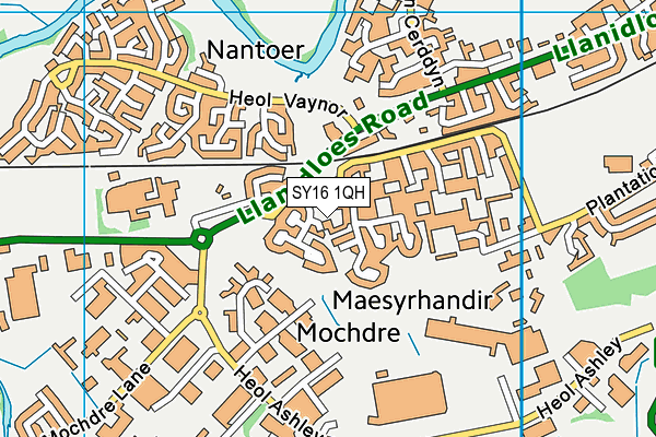 SY16 1QH map - OS VectorMap District (Ordnance Survey)