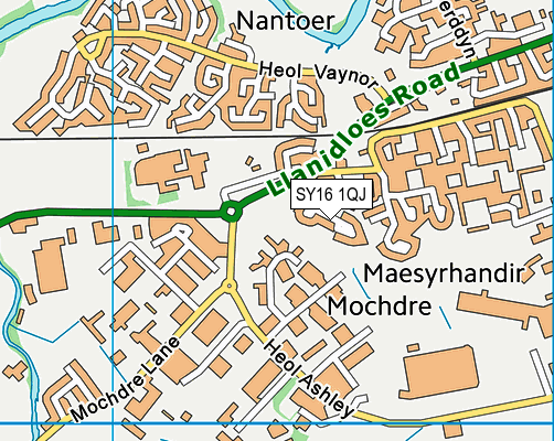 SY16 1QJ map - OS VectorMap District (Ordnance Survey)