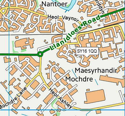 SY16 1QQ map - OS VectorMap District (Ordnance Survey)