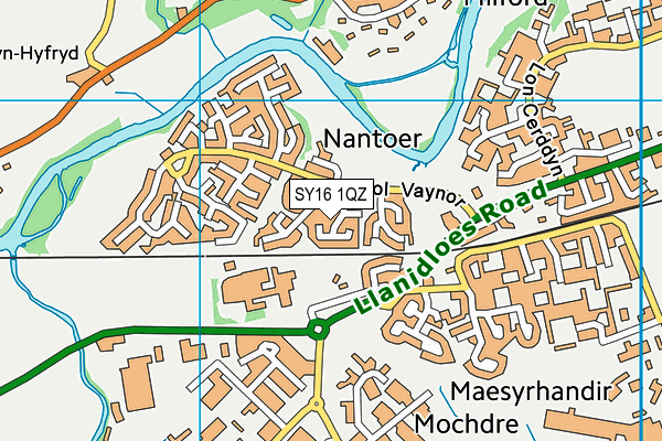 SY16 1QZ map - OS VectorMap District (Ordnance Survey)