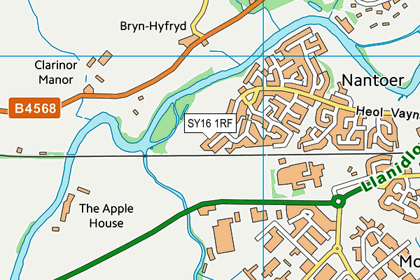 SY16 1RF map - OS VectorMap District (Ordnance Survey)