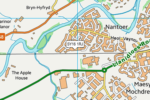 SY16 1RJ map - OS VectorMap District (Ordnance Survey)