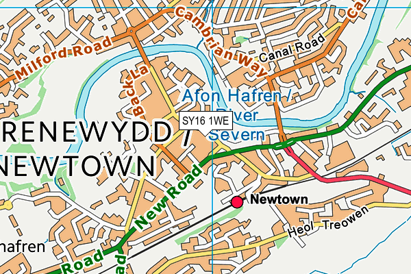 SY16 1WE map - OS VectorMap District (Ordnance Survey)